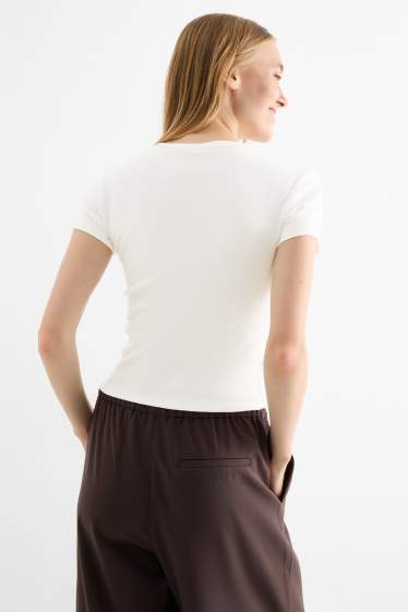 Dámské - Tričko - slim fit - bílá