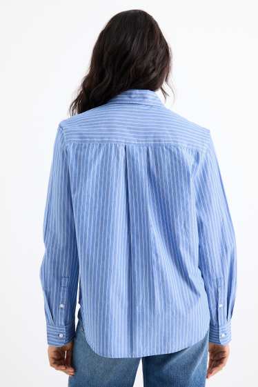 Damen - Bluse - gestreift - blau / weiss