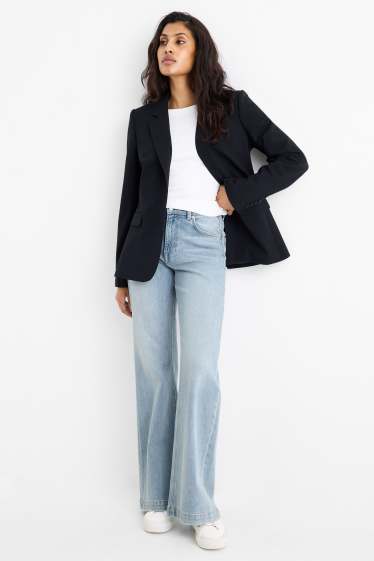 Dames - Loose flared jeans - mid waist - jeanslichtblauw
