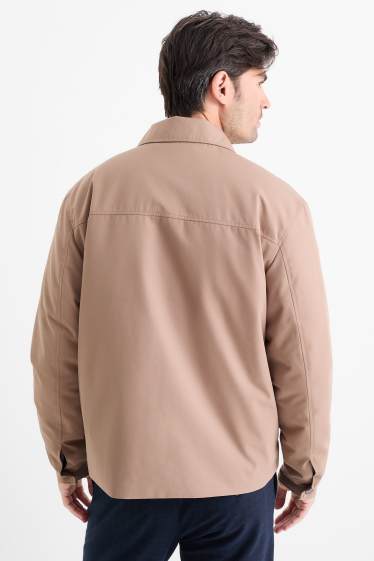 Bărbați - Jachetă tip cămașă - căptușită - relaxed fit - guler Kent - taupe