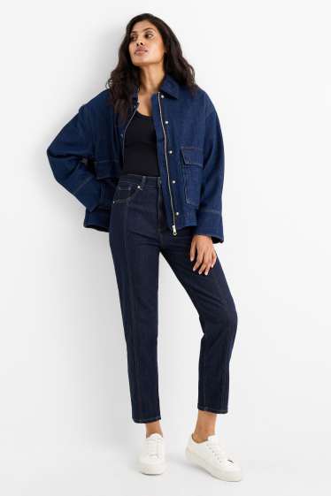Damen - Mom Jeans - High Waist - LYCRA® - dunkeljeansblau