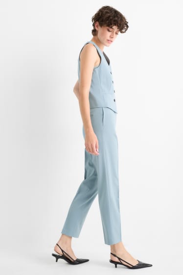 Damen - Business-Hose - Mid Waist - Slim Fit - hellblau