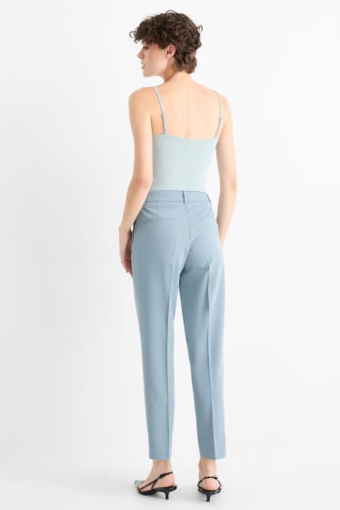 Damen - Business-Hose - Mid Waist - Slim Fit - hellblau