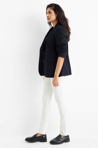 Damen - Stoffhose - High Waist - Slim Fit - weiß