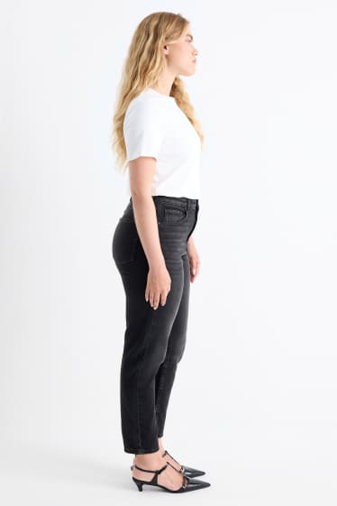 Damen - Mom Jeans - High Waist - LYCRA® - dunkeljeansgrau
