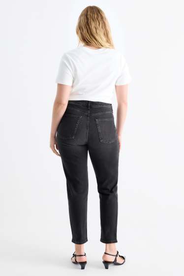 Damen - Mom Jeans - High Waist - LYCRA® - dunkeljeansgrau