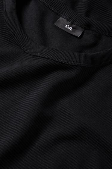 Herren - Sweatshirt - gerippt - schwarz