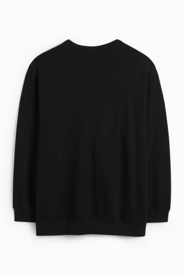 Herren - Sweatshirt - gerippt - schwarz