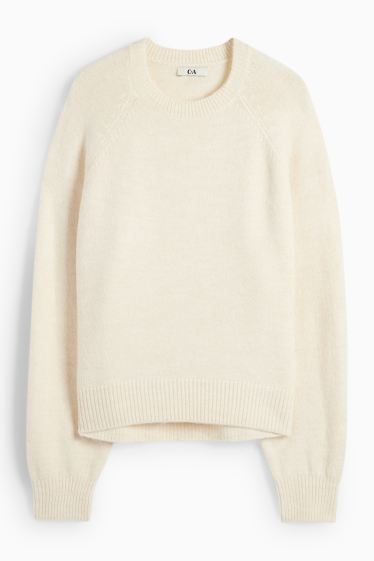 Damen - Pullover - cremeweiß