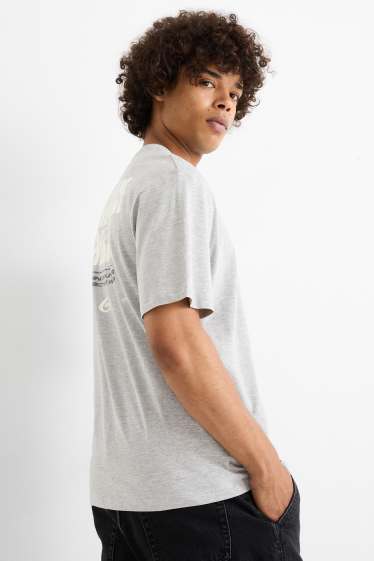 Bărbați - Tricou - relaxed fit - gri deschis melanj