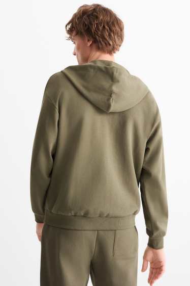 Hommes - Sweat zippé à capuche - vert