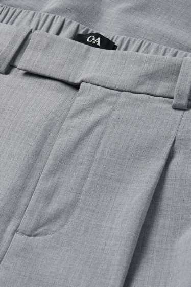 Women - Business trousers - mid-rise waist - relaxed fit - pinstripes - gray