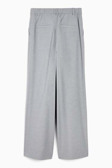 Women - Business trousers - mid-rise waist - relaxed fit - pinstripes - gray