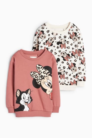 Kinder Mädchen - Multipack 2er - Minnie Maus - Sweatshirt - dunkelrosa