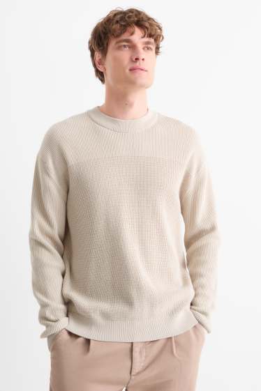 Heren - Trui - met structuur - beige