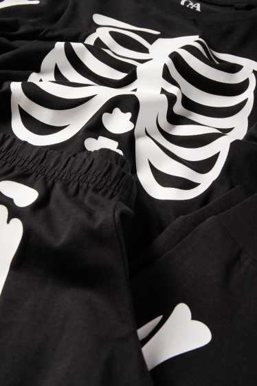 Copii - Băieți - Schelet - pijama - 2 piese - negru / alb