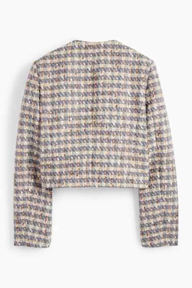 Dona - Blazer de bucle - relaxed fit - brillant - de quadres - blau/beix