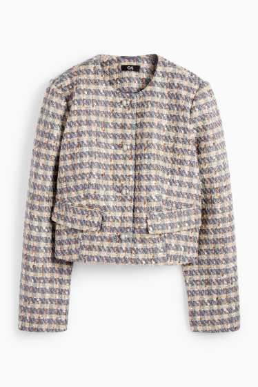 Dona - Blazer de bucle - relaxed fit - brillant - de quadres - blau/beix