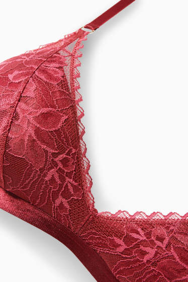 Damen - Bralette - wattiert - dunkelrot