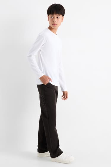 Kinder Jungen - Stoffhose - schwarz