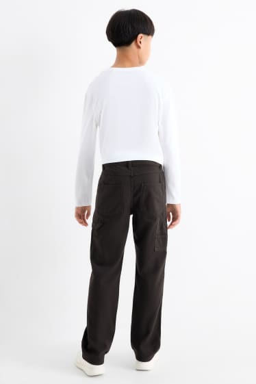 Kinder Jungen - Stoffhose - schwarz