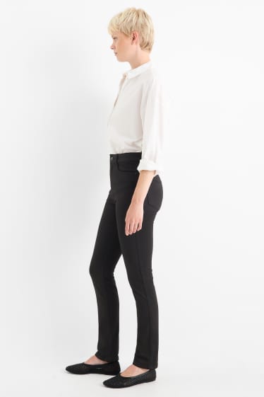 Donna - Pantaloni di stoffa - vita alta - slim fit - nero