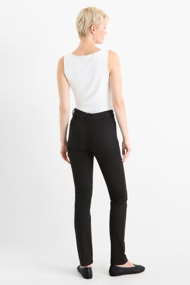 Donna - Pantaloni di stoffa - vita alta - slim fit - nero