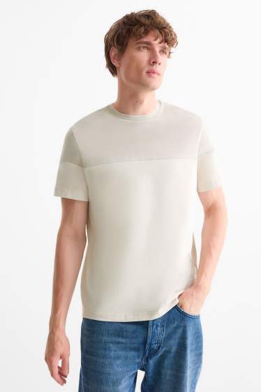 Pánské - Tričko - regular fit - béžová