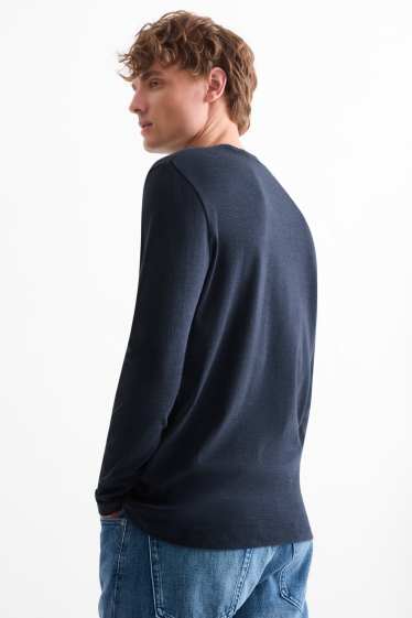 Uomo - Maglia a maniche lunghe - blu scuro