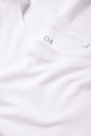 Damen - Basic-Langarmshirt - weiss