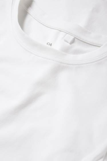 Damen - Basic-Langarmshirt - weiss