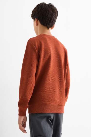 Bambini - Felpa - tessuto tramato - arancio scuro