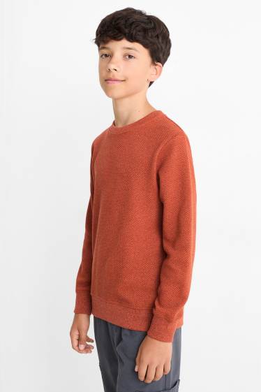 Bambini - Felpa - tessuto tramato - arancio scuro
