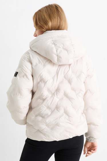 Kinderen: meisjes - Gewatteerde jas met capuchon - licht beige