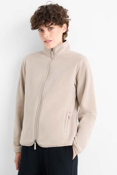 Femei - Hanorac de fleece cu fermoar basic - bej