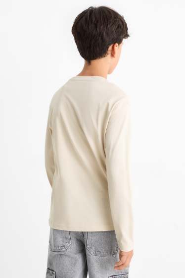 Enfants garçons - Lot de 2 - BMX - hauts à manches longues - beige clair