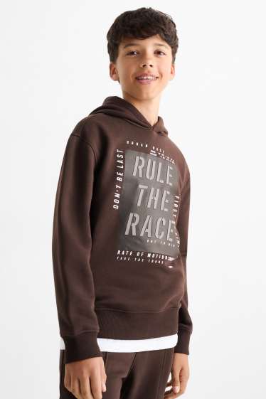Enfants garçons - Racing - sweat à capuche - marron foncé