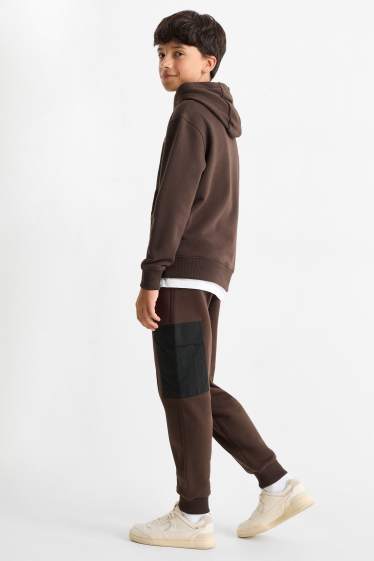 Kinder Buben - Cargo-Jogginghose - dunkelbraun