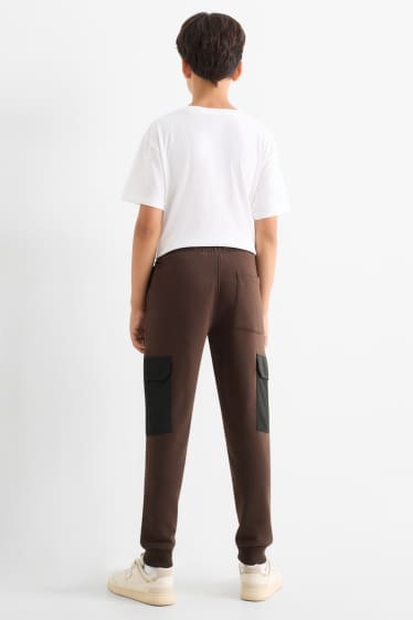 Kinder Buben - Cargo-Jogginghose - dunkelbraun