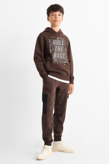 Kinder Buben - Cargo-Jogginghose - dunkelbraun