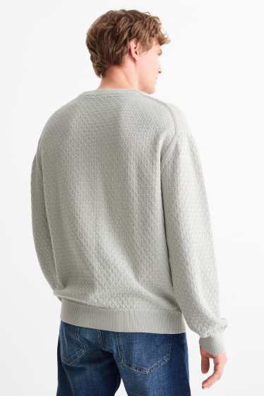 Herren - Pullover - strukturiert - hellgrau