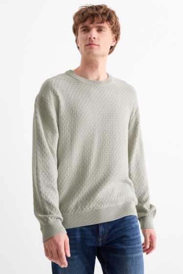 Herren - Pullover - strukturiert - hellgrau