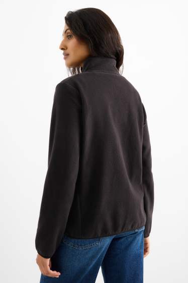 Damen - Basic-Fleece-Sweatjacke - schwarz