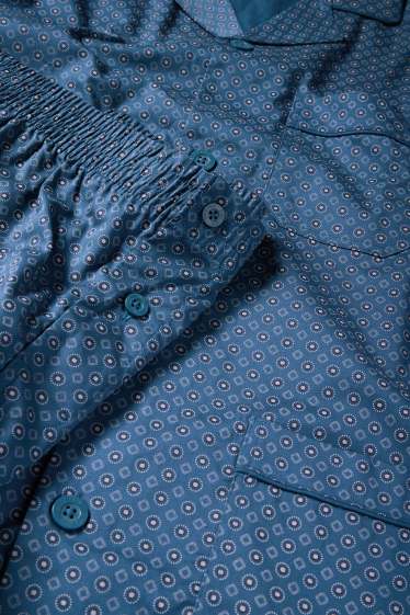Herren - Pyjama - gemustert - dunkelblau