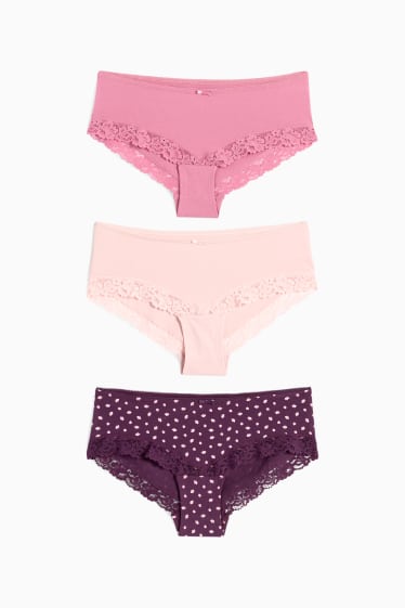 Damen - Multipack 3er - Hipster - lila