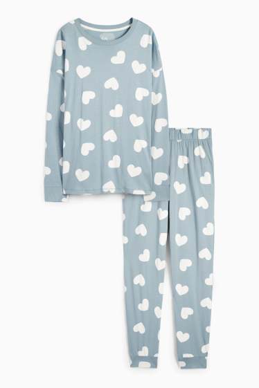 Femmes - Pyjama - à motif - bleu clair