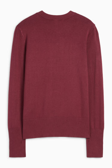 Femmes - Pull en maille fine - bordeaux