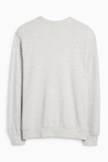 Men - Sweatshirt - ribbed - light gray