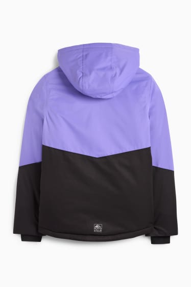Children Girls - Ski jacket with hood - waterproof - violet