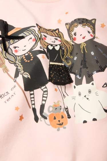 Děti - dívky - Halloween - mikina - růžová